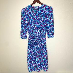 Vintage Floral Pellini Petites Size 5/6 Dress with Belt